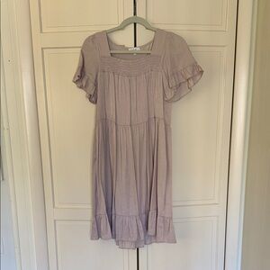 Blush Ruffle Sleeve Dress